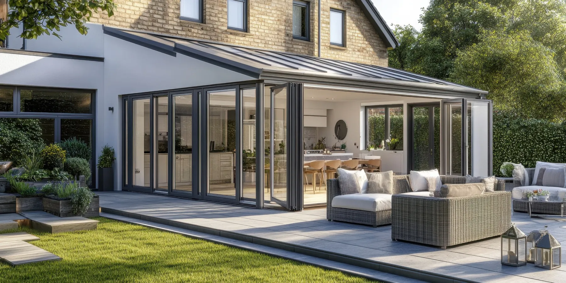 Rear house extension in London with bi-fold doors